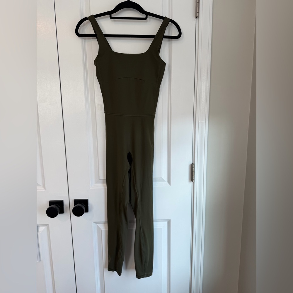 Everlane Women’s Perform Unitard Jumpsuit Square Neck Green Size XS